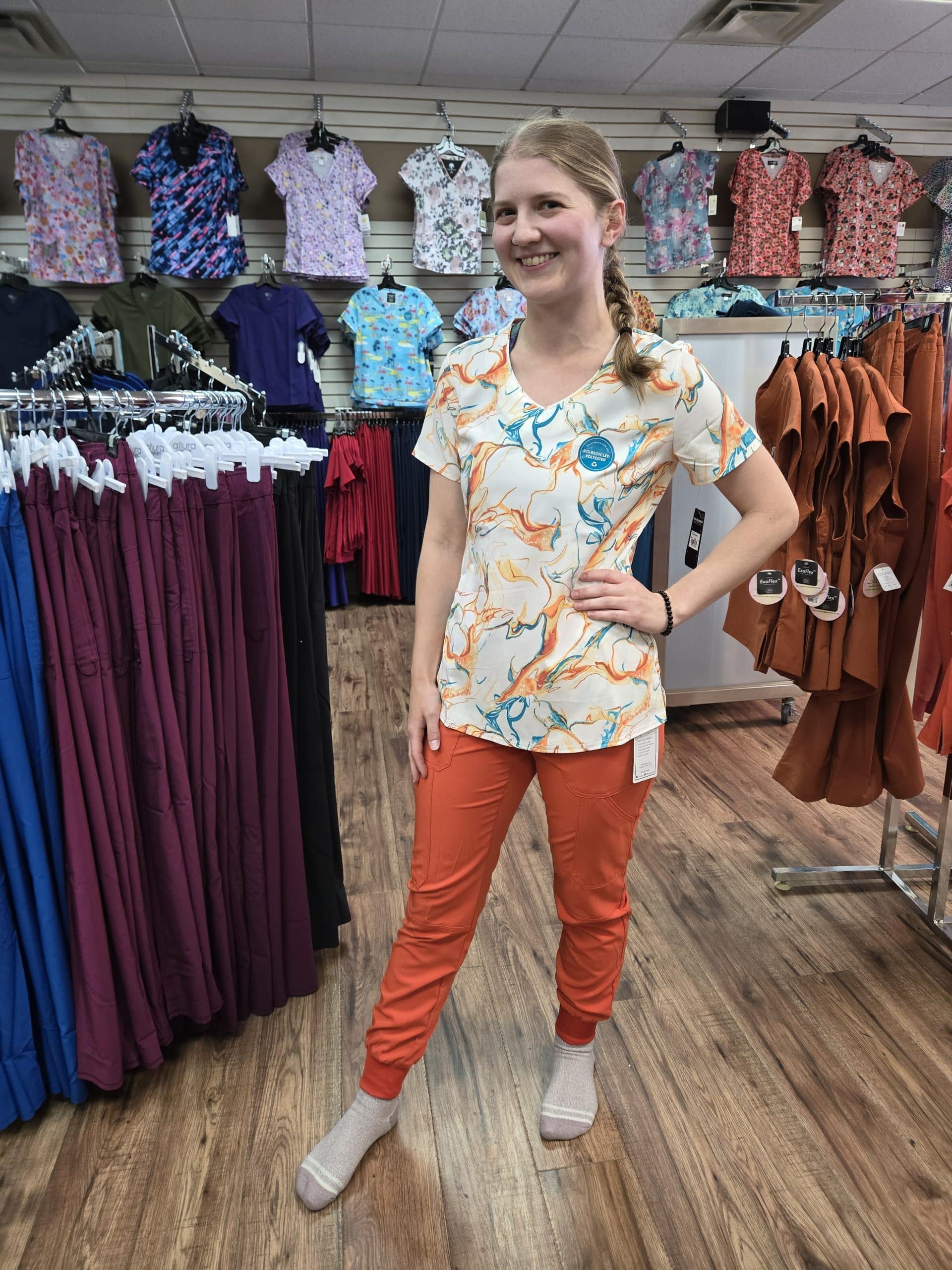 V-Neck Print Top