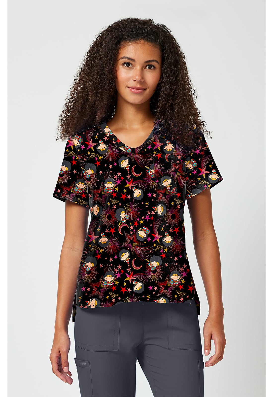 Print V-Neck Top